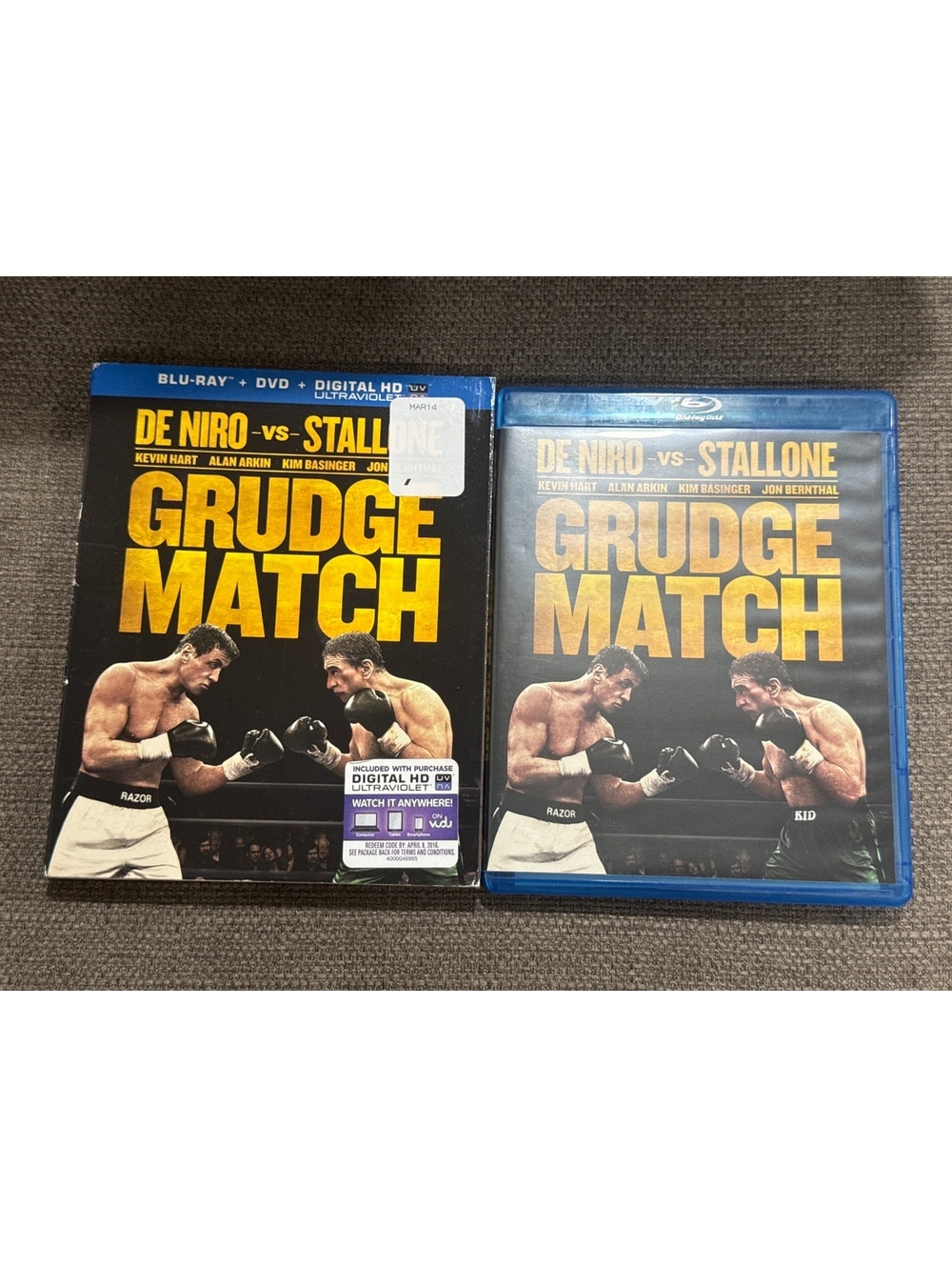 2013 Grudge Match W/DE Niro VS Stallone Blu-Ray Disc Kevin Hart Run